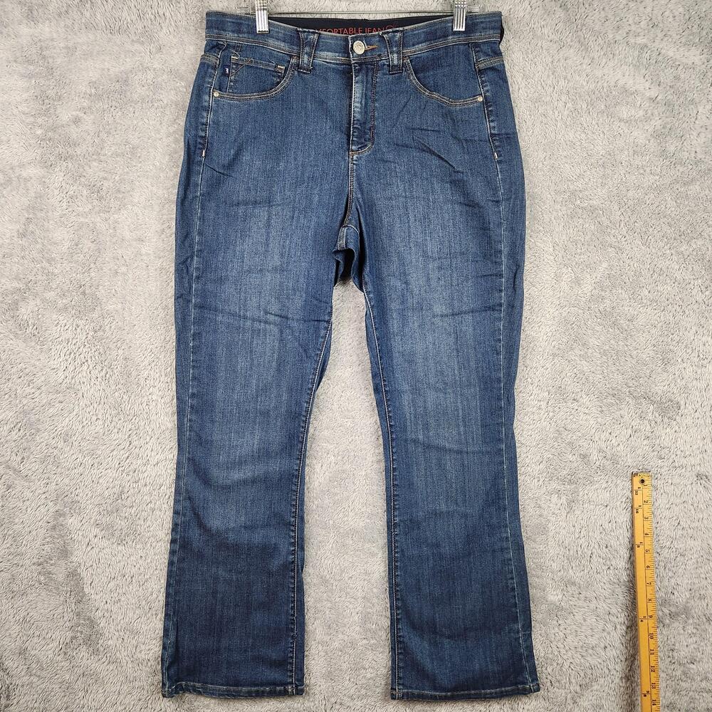 Lee Jeans Womens 12 Blue High Rise Straight The Most Comfortable Jean Bootcut